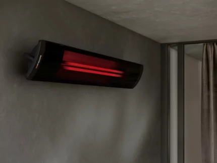 Heatscope Heaters Pure 3000W Radiant Heater on a private residence patio, outdoor electric infrared heating in Germany.